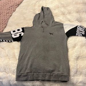 PINK Grey Hoodie